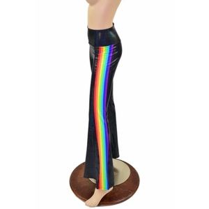 Coquetry Clothing Black Holo Retro Flares Pants XL